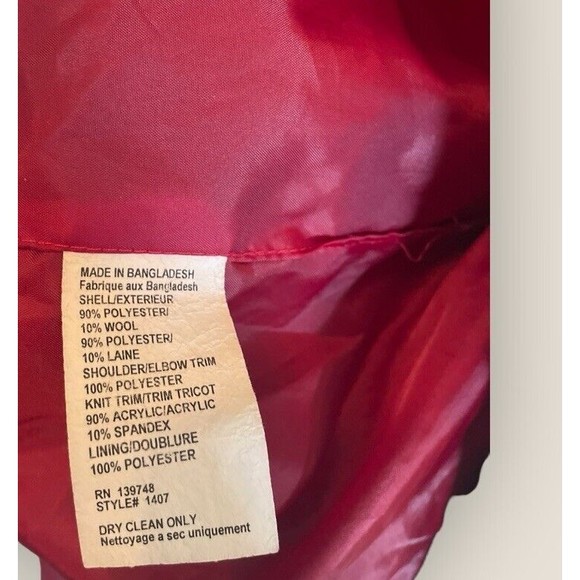 Slate & Stone Poly Wool Blend Jacket Gray Herringbone W/Brown Accents Mens Small - Picture 13 of 16